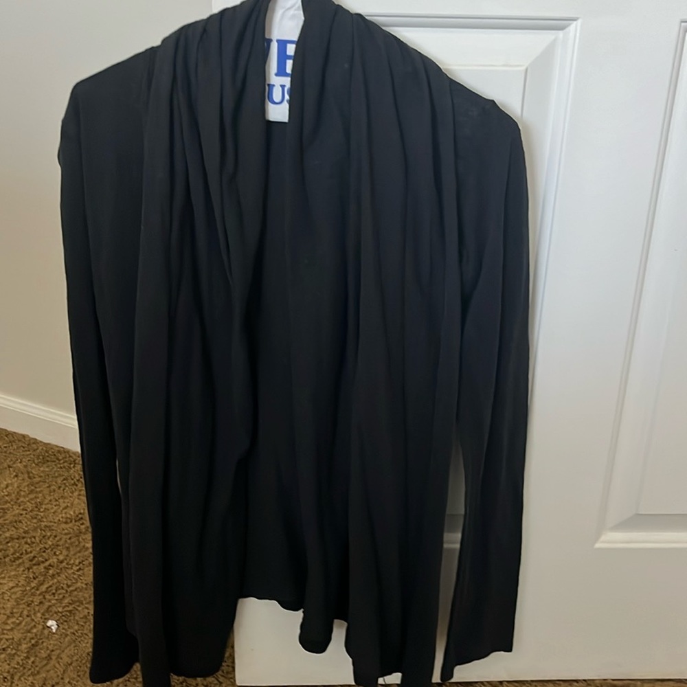 Black open cardigan